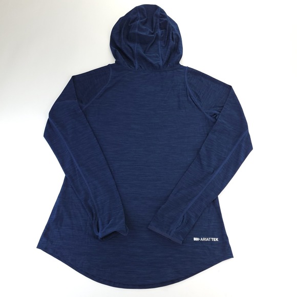 Ariat Tek Laguna Hoodie Womens Medium Heathered Blue Long Sleeve Pullover - Picture 10 of 13